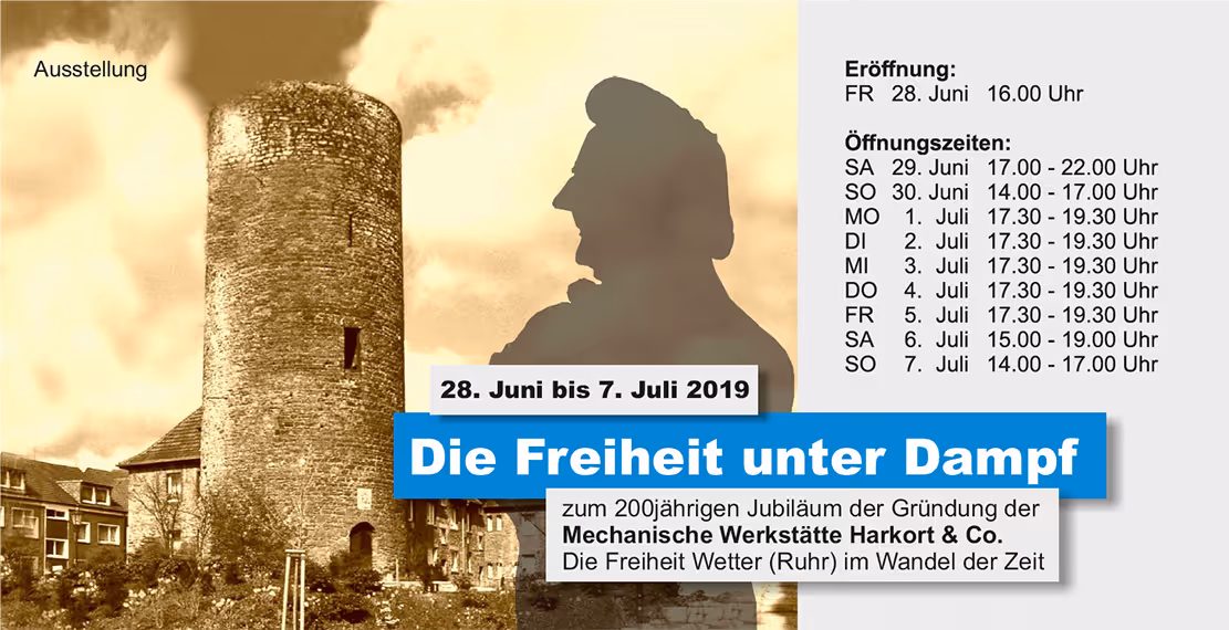 Die Freiheit unter Dampf - Vorderseite Flyer - Stadtmarketing Wetter e.V.